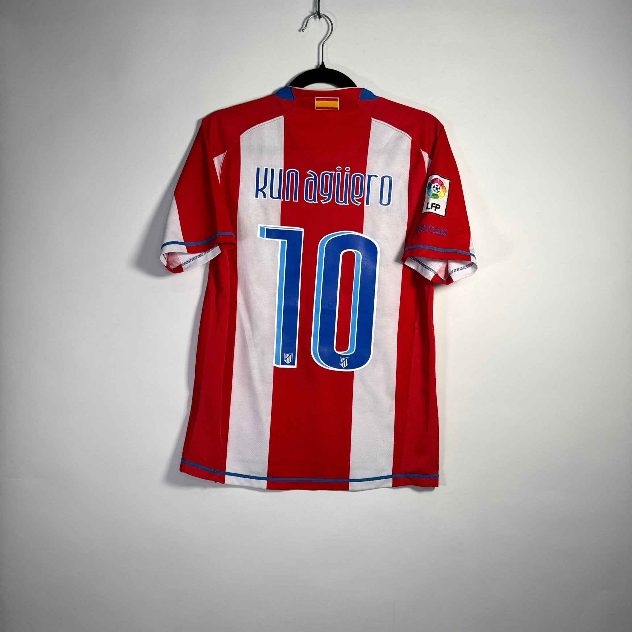 Atlético de Madrid Local 2007 - Dorsal Kün Aguero - Talla S/CH - YaelitoMix